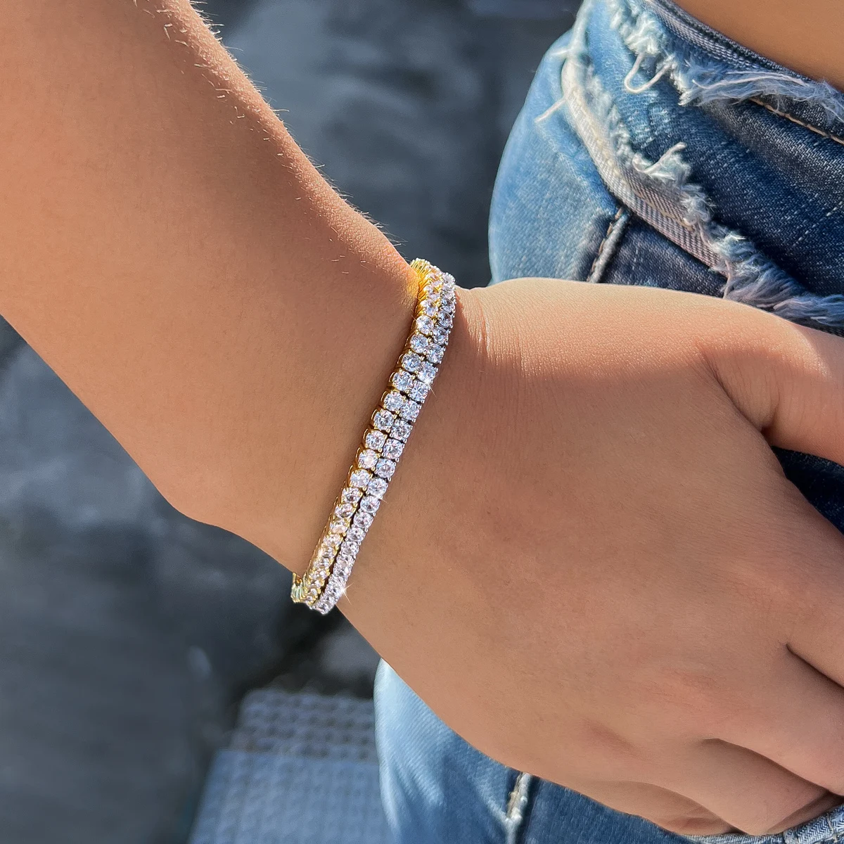 1 Copper Tennis Bracelet Fashionable Simple 3mm White Cubic Zirconia Exquisite Tennis Bracelet Suitable For Women Wedding Party Date Wear 9