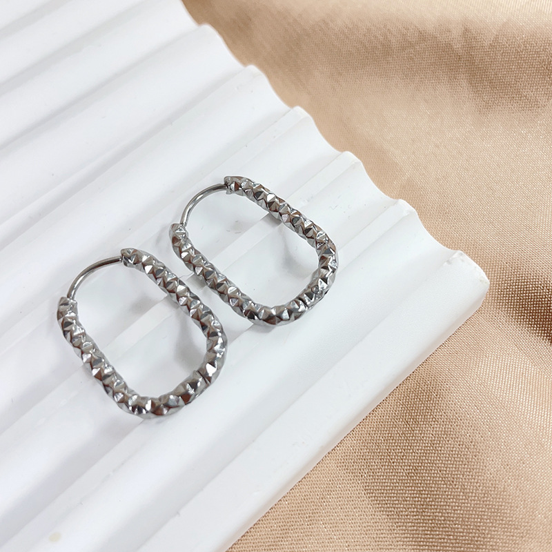 Geometric Titanium Steel Earrings For Women With Gold Plated Design Featuring Plating Material In Casual Style 4
