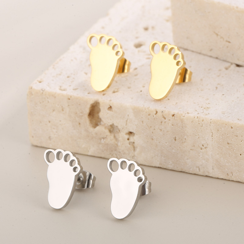 Geometric Stud Earrings For Women, Electroplated 304 Stainless Steel With 18K Gold PVD Coating And Rhinestone Inlay 4