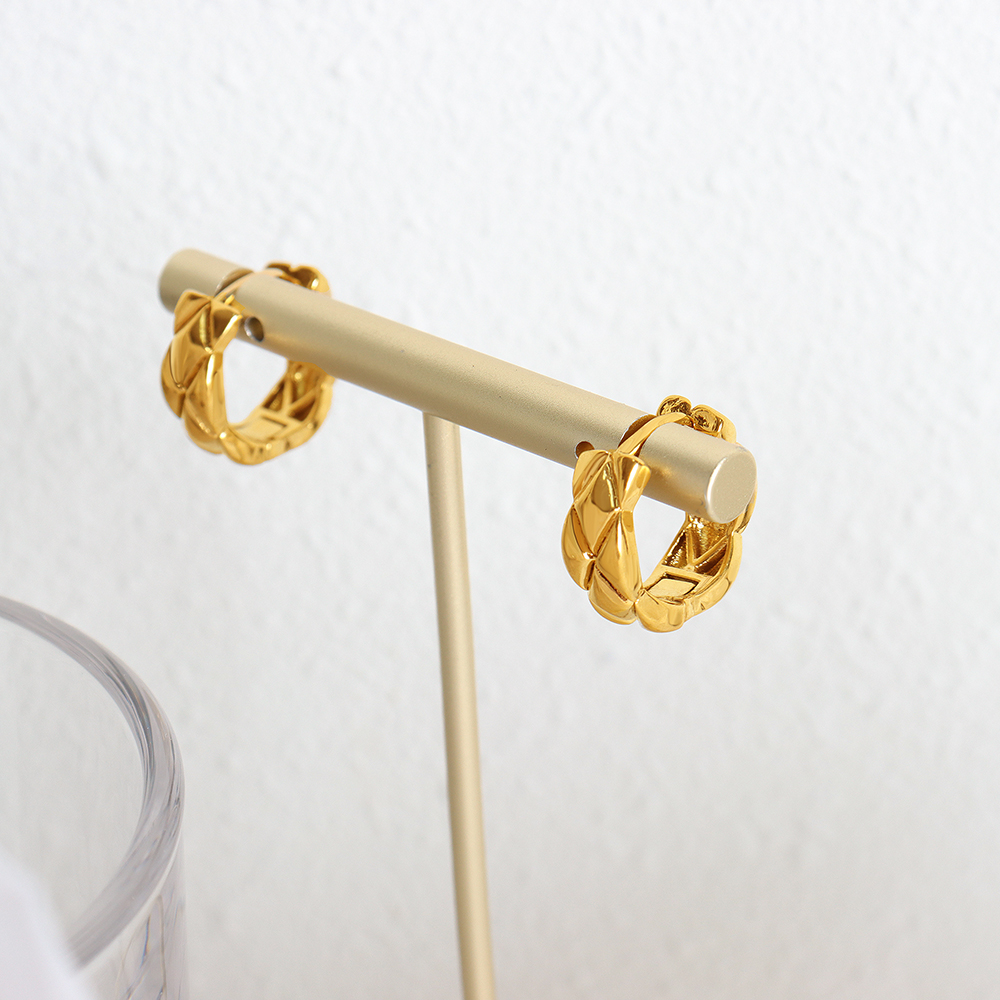 Geometric Earrings For Women Featuring 18K Gold Plated PVD Vacuum Plating On Durable 304 Stainless Steel