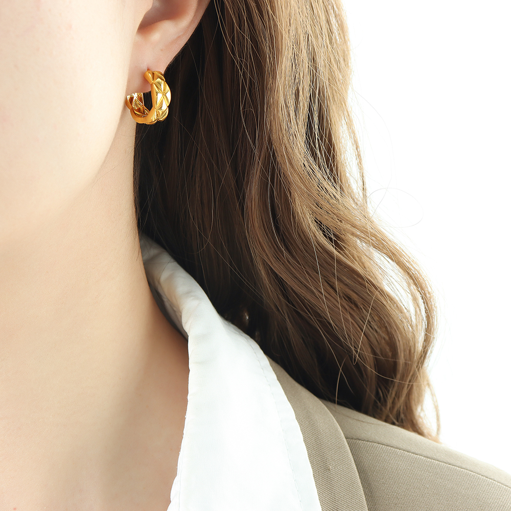 Geometric Earrings For Women Featuring 18K Gold Plated PVD Vacuum Plating On Durable 304 Stainless Steel 3