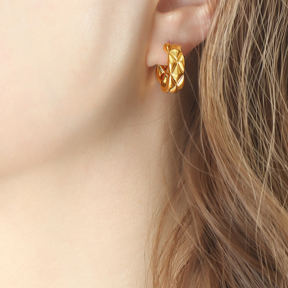 Geometric Earrings For Women Featuring 18K Gold Plated PVD Vacuum Plating On Durable 304 Stainless Steel 6