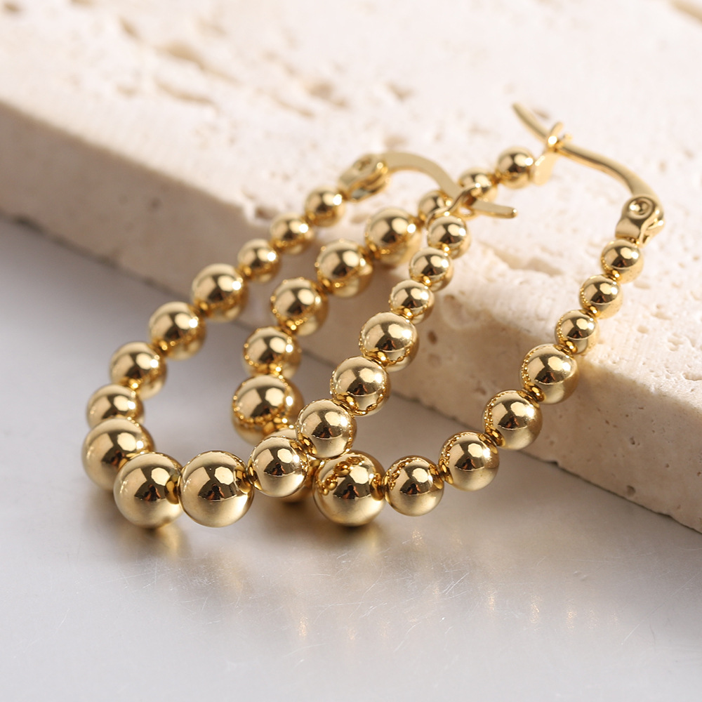 U Shape Earrings For Women, 1 Pair Stainless Steel Featuring 18K Gold Plated Design