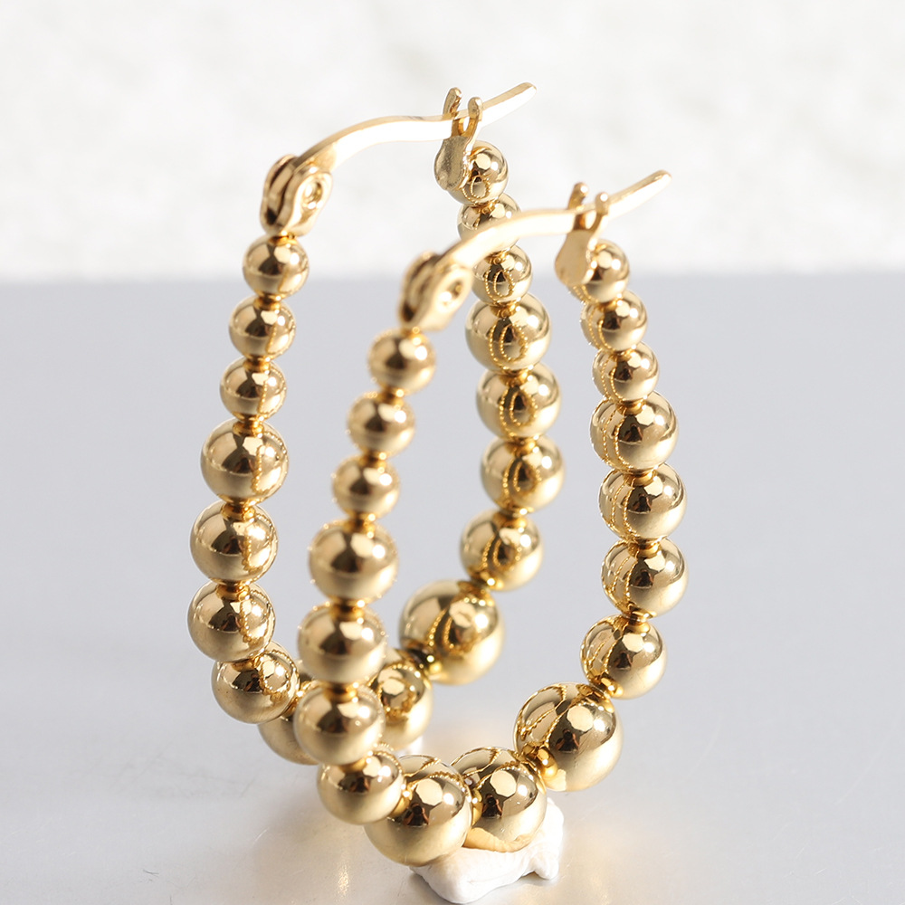 U Shape Earrings For Women, 1 Pair Stainless Steel Featuring 18K Gold Plated Design 5