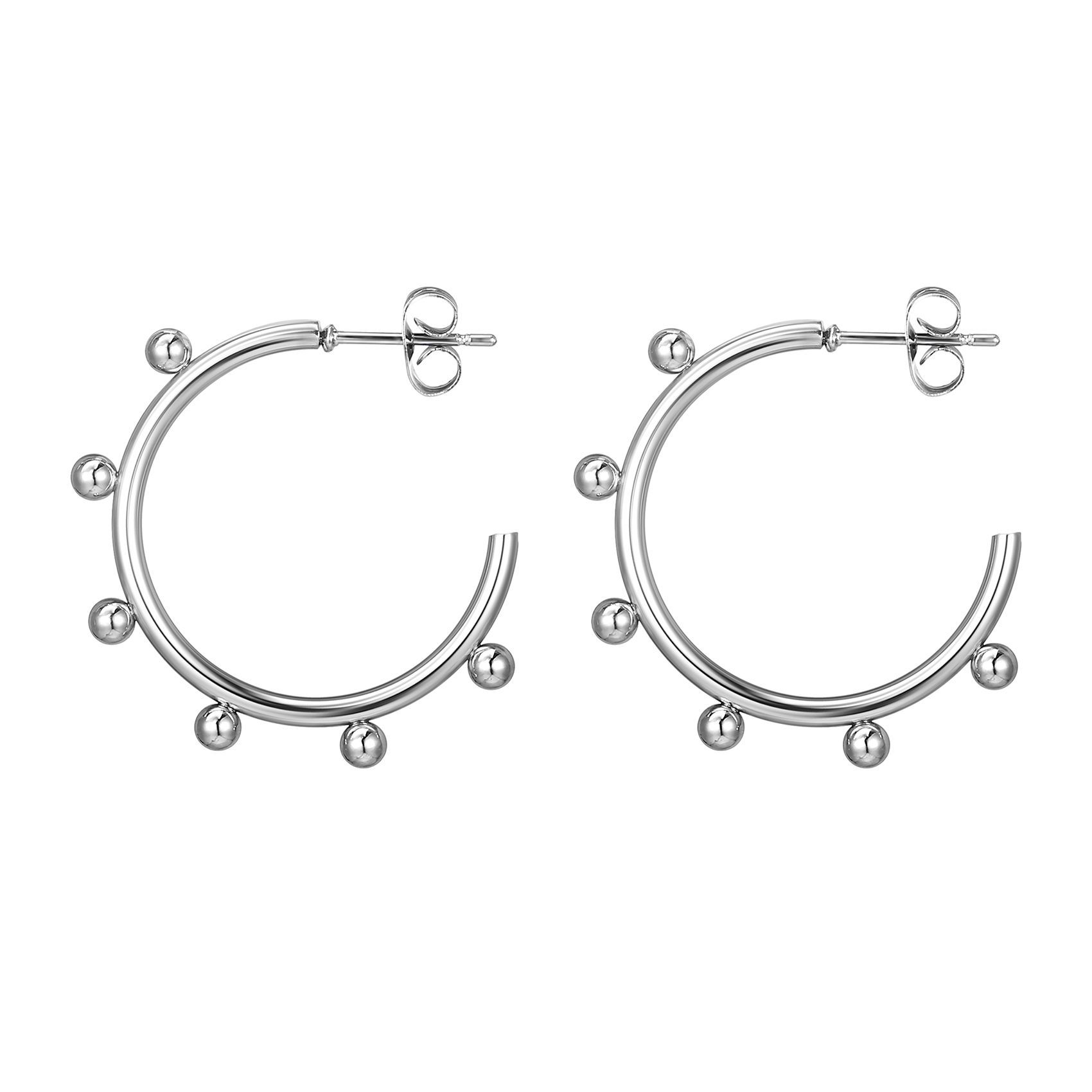 Fashion C Shape Earrings For Women In 18K Real Gold Plated 201 Stainless Steel With Waterproof Non Tarnish And Zircon Inlay 3