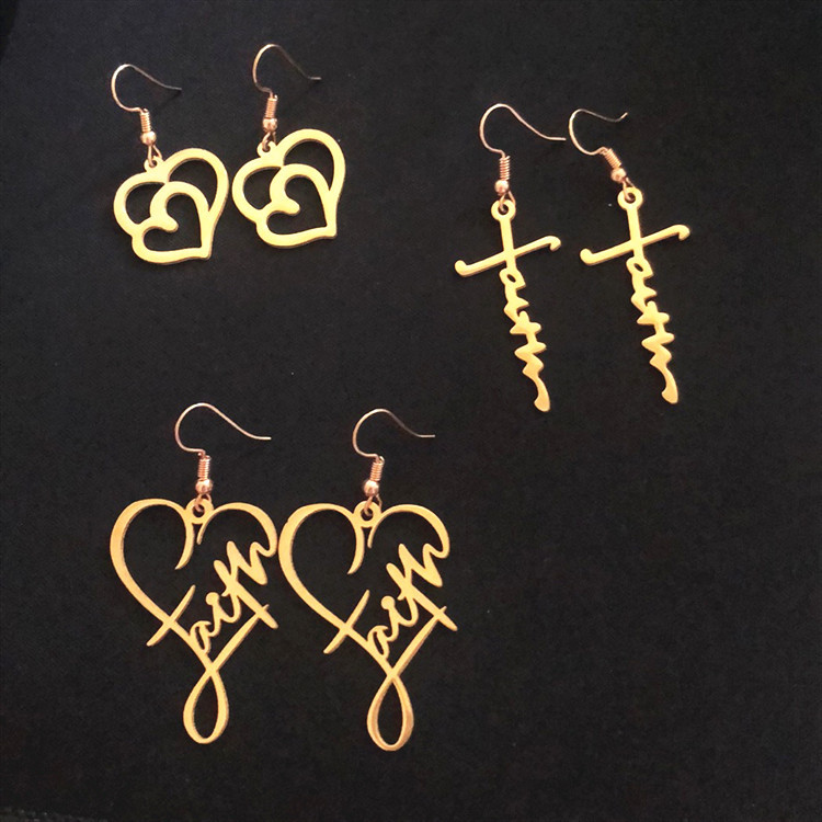 Geometric Splicing Stainless Steel Drop Earrings For Women, Stylish Lady Accessories