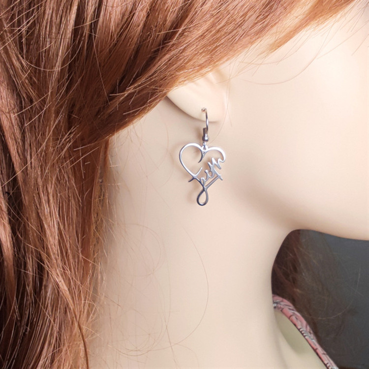 Geometric Splicing Stainless Steel Drop Earrings For Women, Stylish Lady Accessories 3