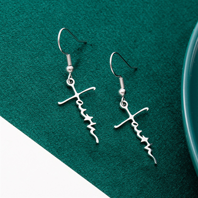 Geometric Splicing Stainless Steel Drop Earrings For Women, Stylish Lady Accessories 5