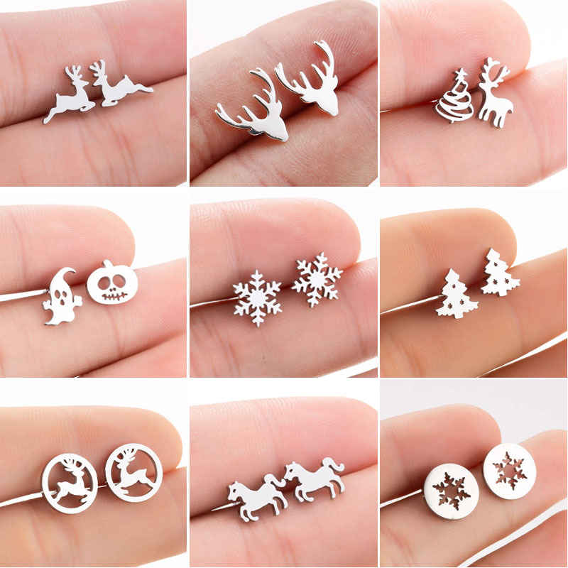 Animal Zodiac Waterproof Non Tarnish Earrings For Women Featuring 304 Stainless Steel Ear Pins With 18K Real Gold PVD Coating