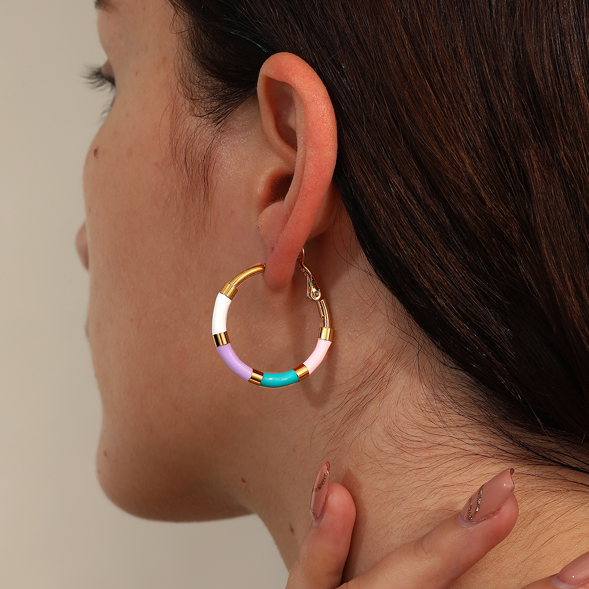 Elegant Geometric Earrings For Women In 18K Gold Plated 201 Stainless Steel 2