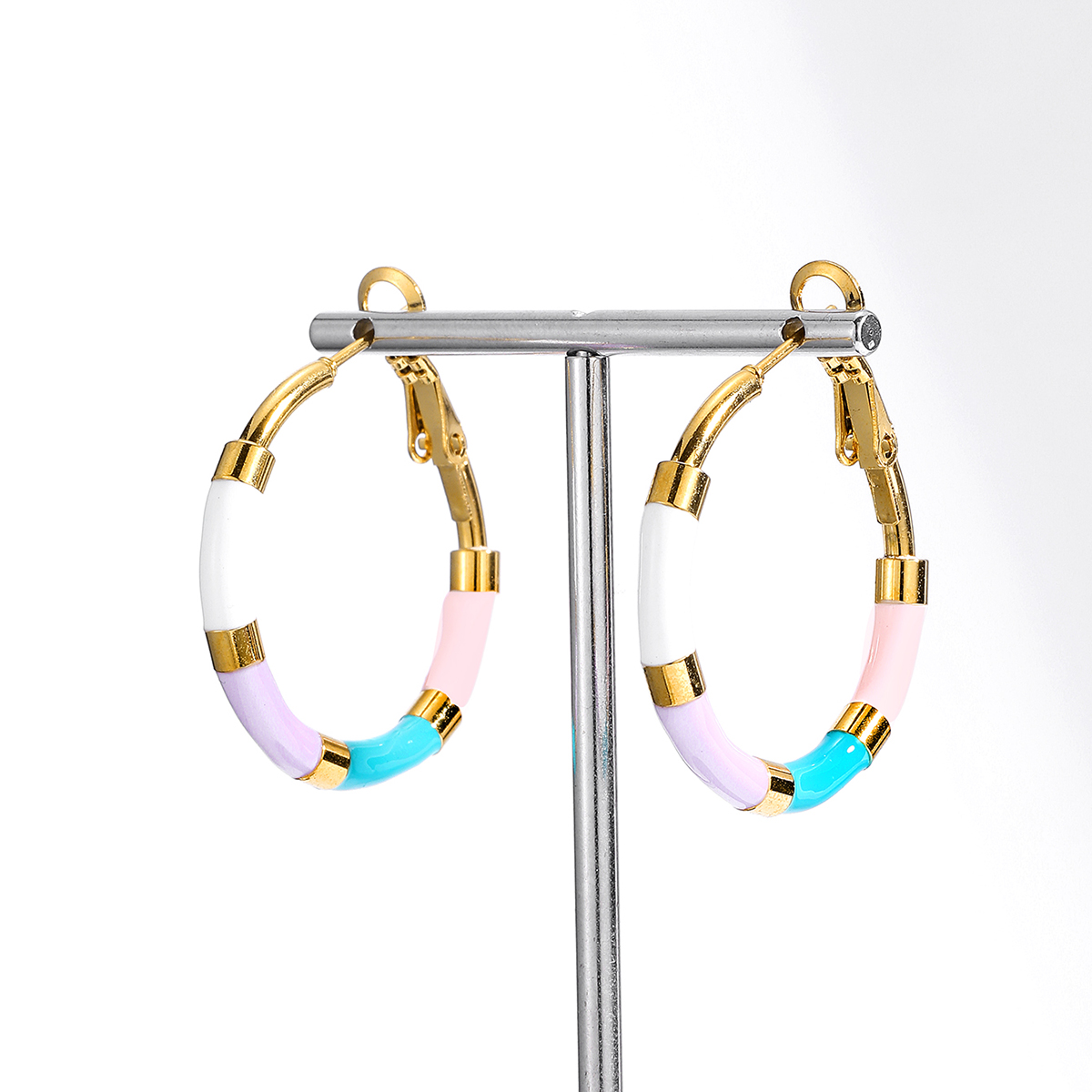 Elegant Geometric Earrings For Women In 18K Gold Plated 201 Stainless Steel 3