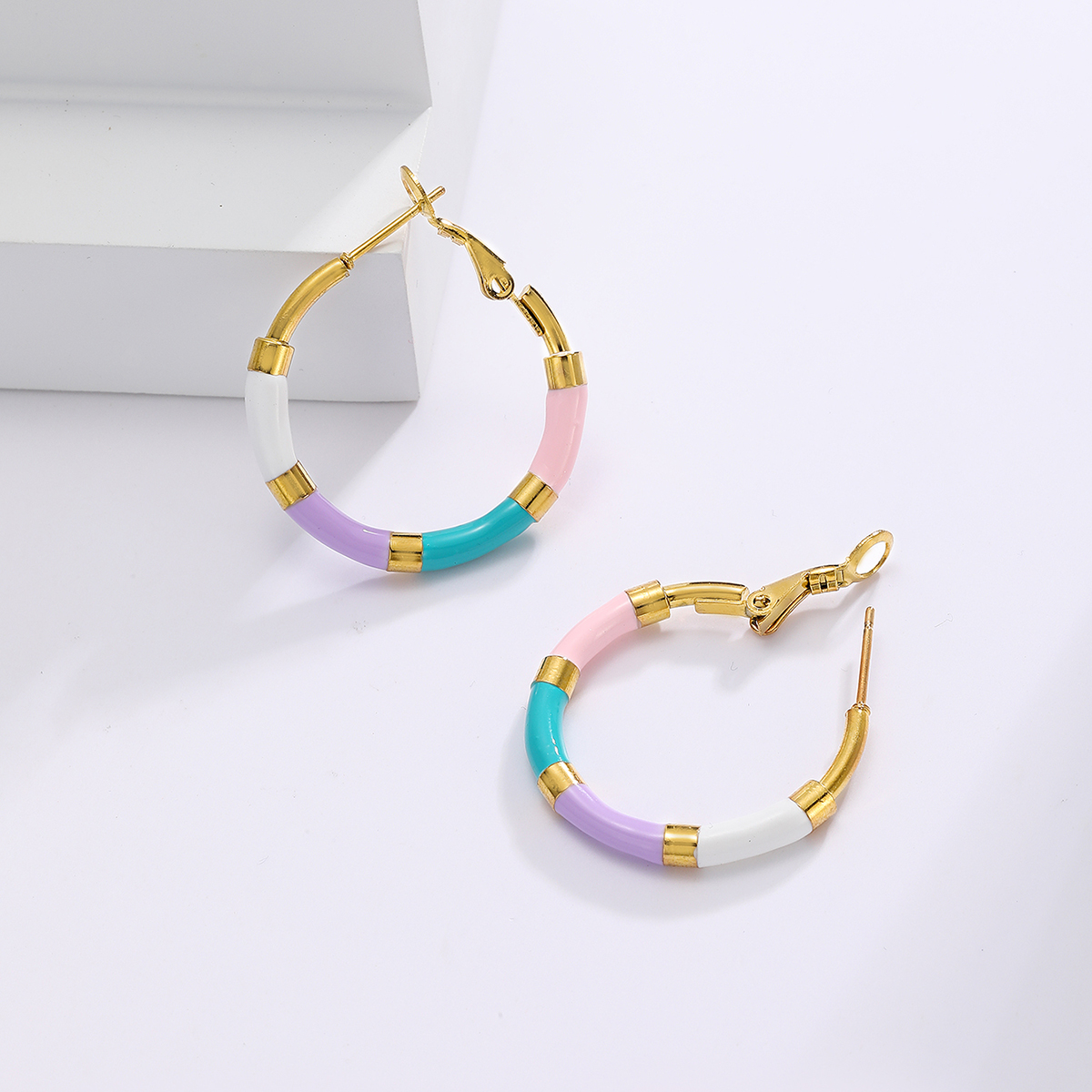 Elegant Geometric Earrings For Women In 18K Gold Plated 201 Stainless Steel 4