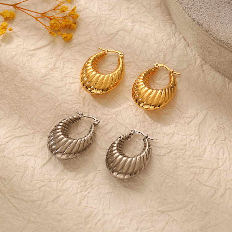 Geometric Earrings For Women Featuring 18K Gold Plated Design With 304 Stainless Steel Ear Pins 3