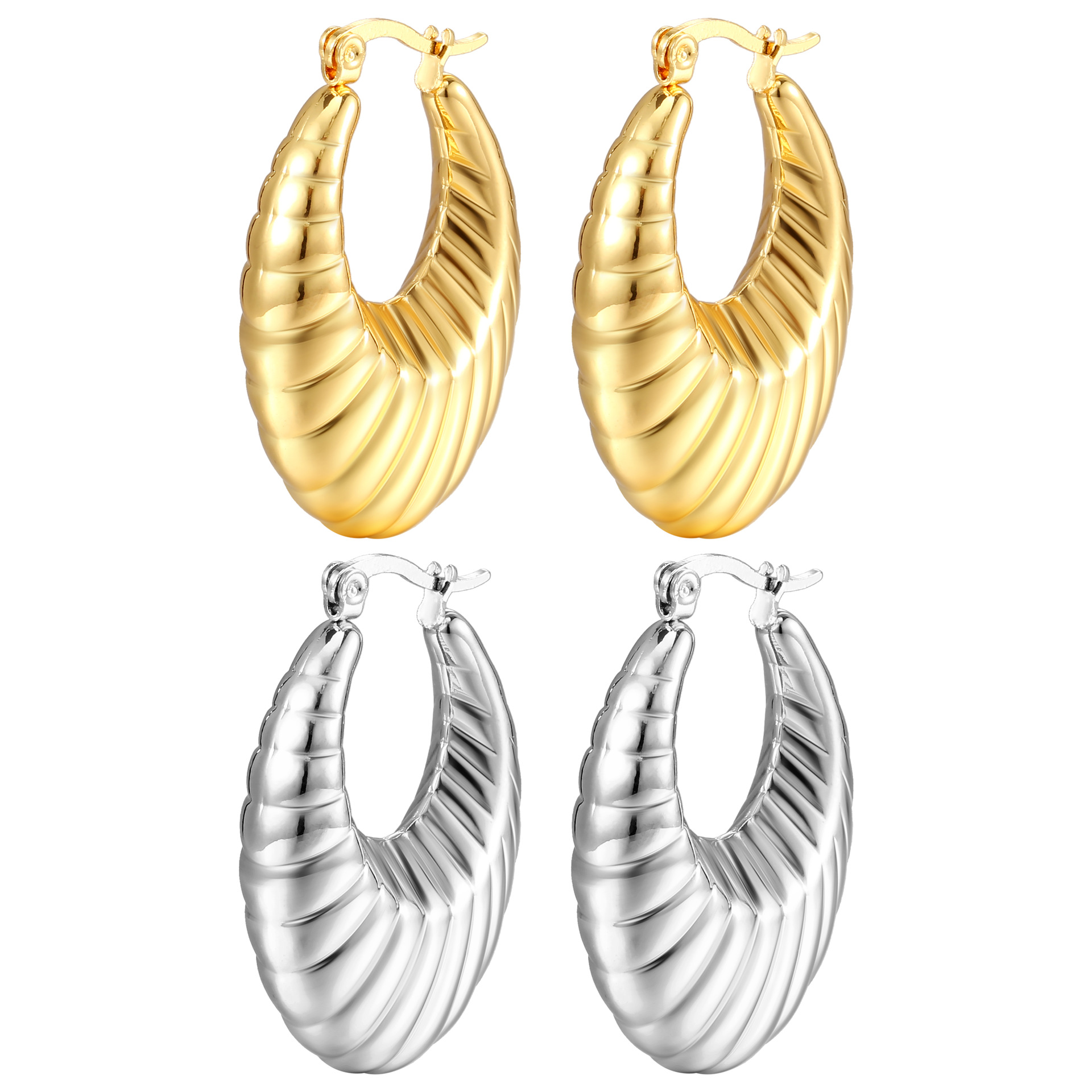 Geometric Earrings For Women Featuring 18K Gold Plated Design With 304 Stainless Steel Ear Pins 5