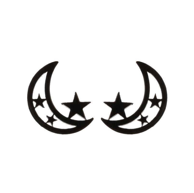 Moon Star Fashion Earrings For Women In Stainless Steel With Waterproof Non Tarnish PVD Coated Real Gold Plated Finish 2