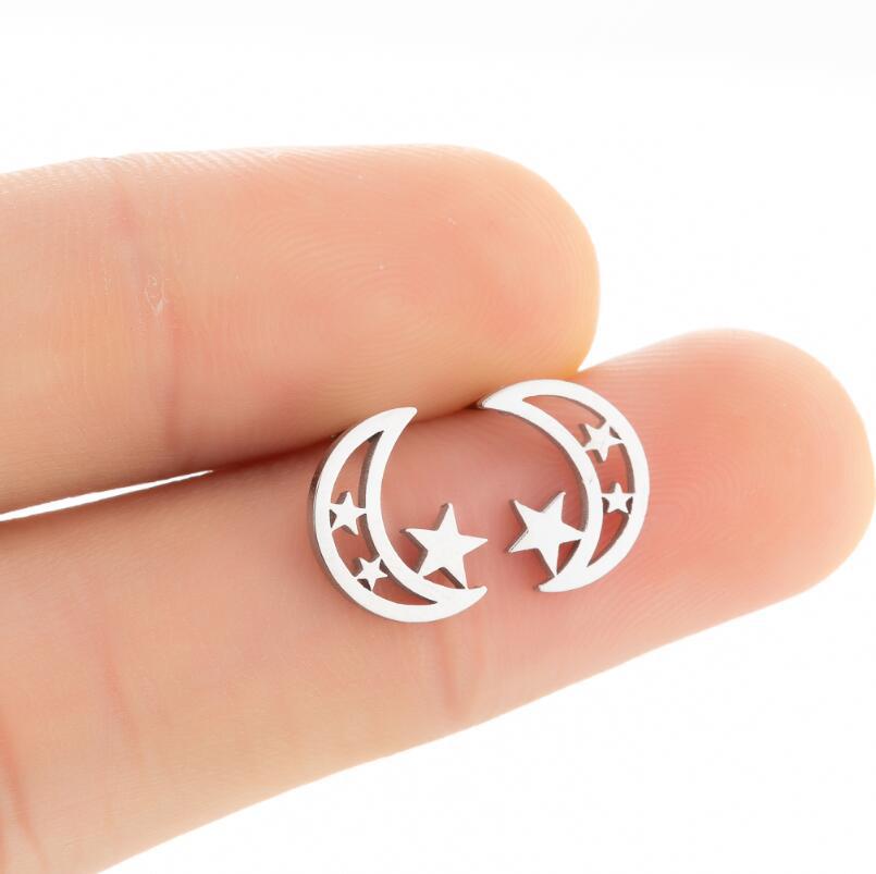 Moon Star Fashion Earrings For Women In Stainless Steel With Waterproof Non Tarnish PVD Coated Real Gold Plated Finish 4