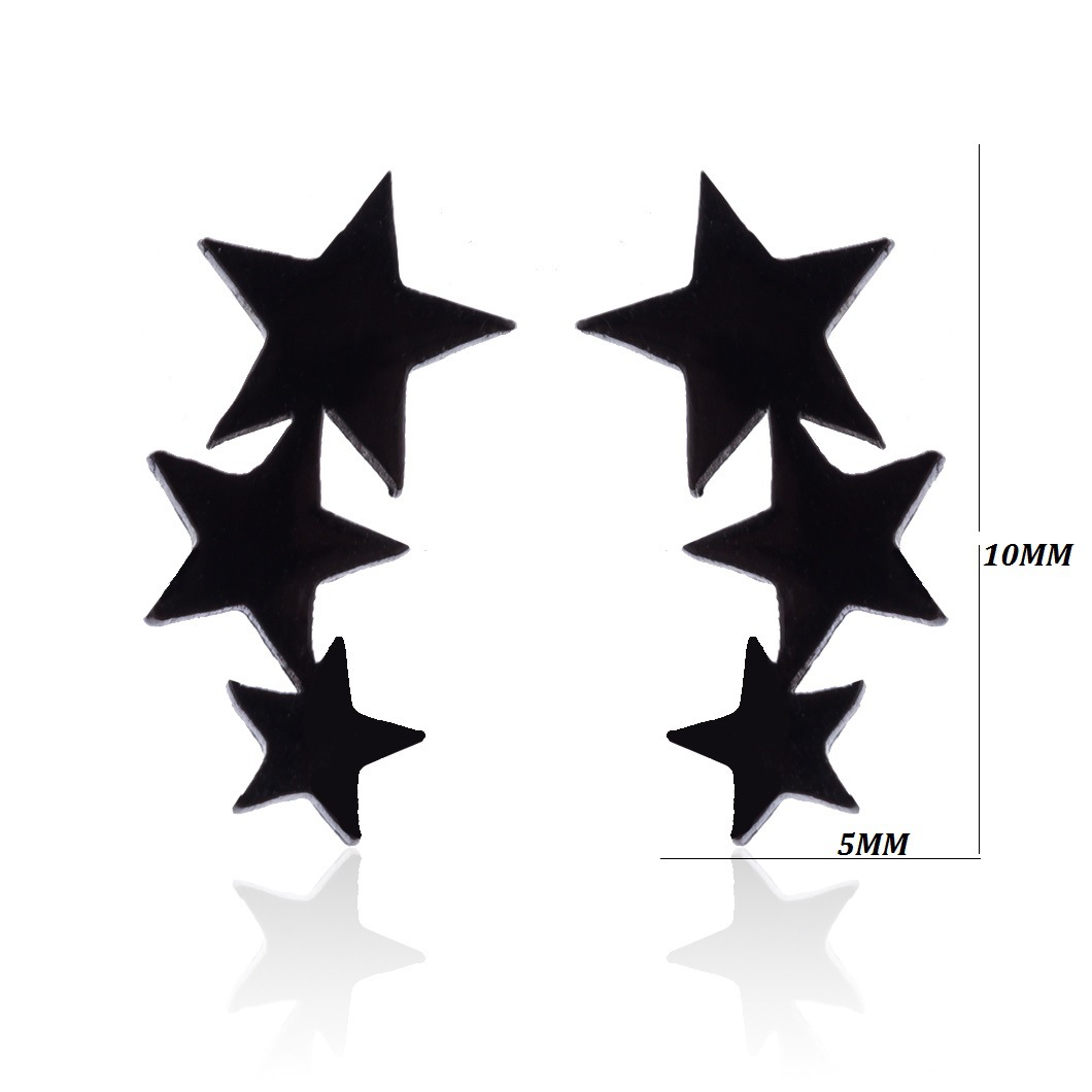 Star And Moon Waterproof Non Tarnish Earrings For Women In 316 Stainless Steel With 18K Gold PVD Coating 2