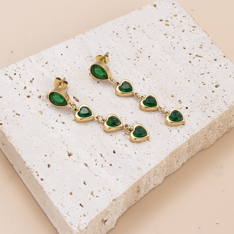 C Shape Drop Earrings For Women Featuring Inlay Design With Zircon And 304 Stainless Steel Studs 6
