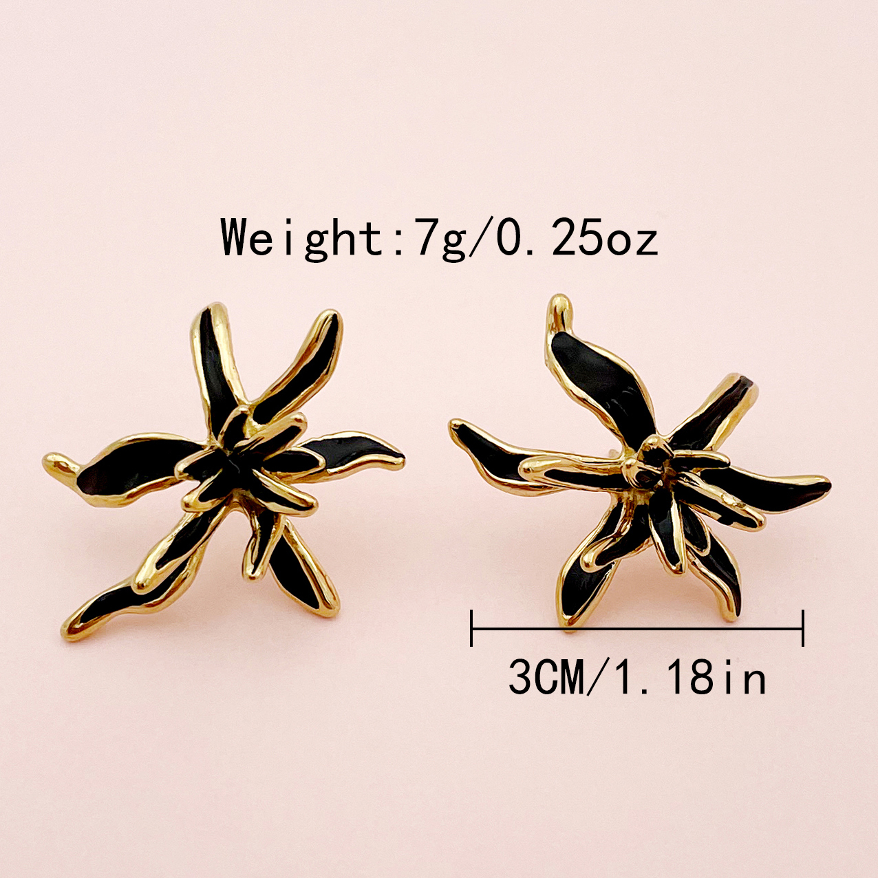 Waterproof Non Tarnish Flowers Stud Earrings For Women In 304 Stainless Steel With PVD Coated Real Gold Plated Finish 4