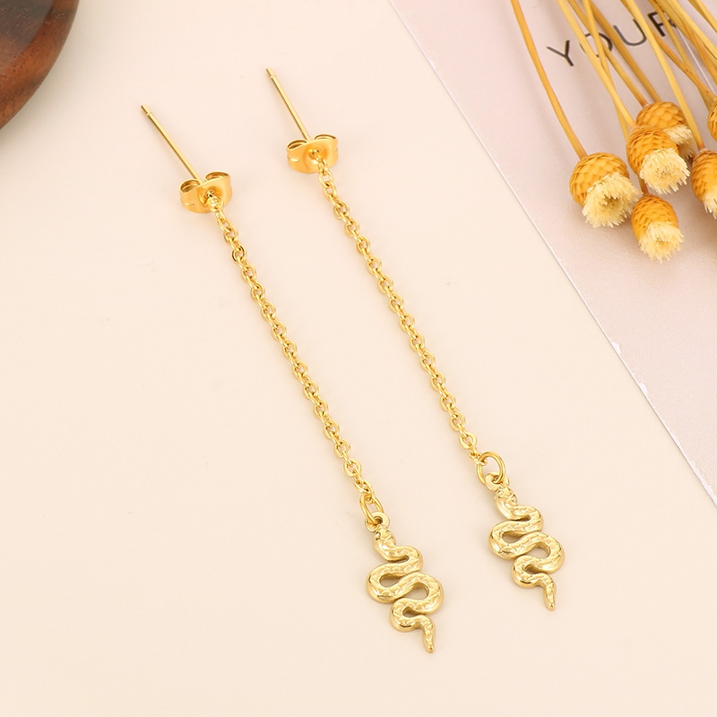 Solid Color Electroplated Drop Earrings For Women In 304 Stainless Steel With 18K Real Gold Plated PVD Coating And Stone-Free Inlay