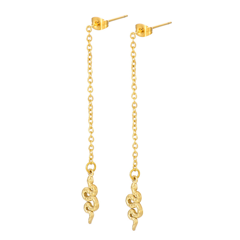 Solid Color Electroplated Drop Earrings For Women In 304 Stainless Steel With 18K Real Gold Plated PVD Coating And Stone-Free Inlay 6
