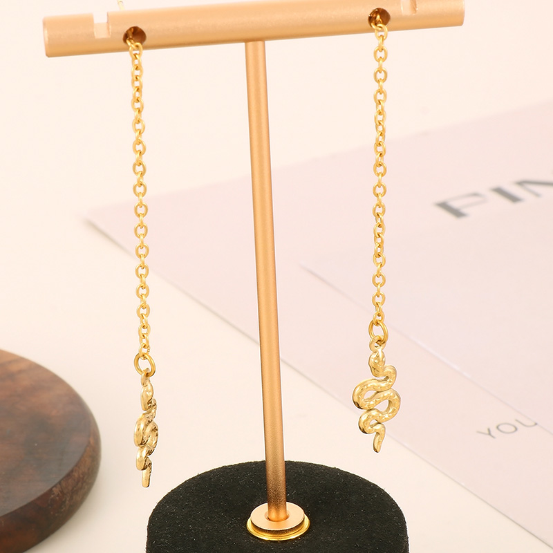 Solid Color Electroplated Drop Earrings For Women In 304 Stainless Steel With 18K Real Gold Plated PVD Coating And Stone-Free Inlay 8