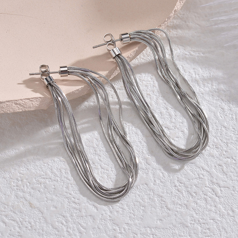 Solid Color Drop Earrings For Women, Waterproof Non Tarnish Stainless Steel, Real Gold Plated, 1 Pair, National Day 3