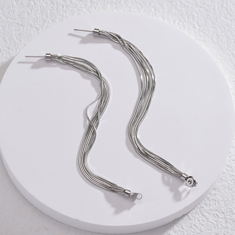 Solid Color Drop Earrings For Women, Waterproof Non Tarnish Stainless Steel, Real Gold Plated, 1 Pair, National Day 5