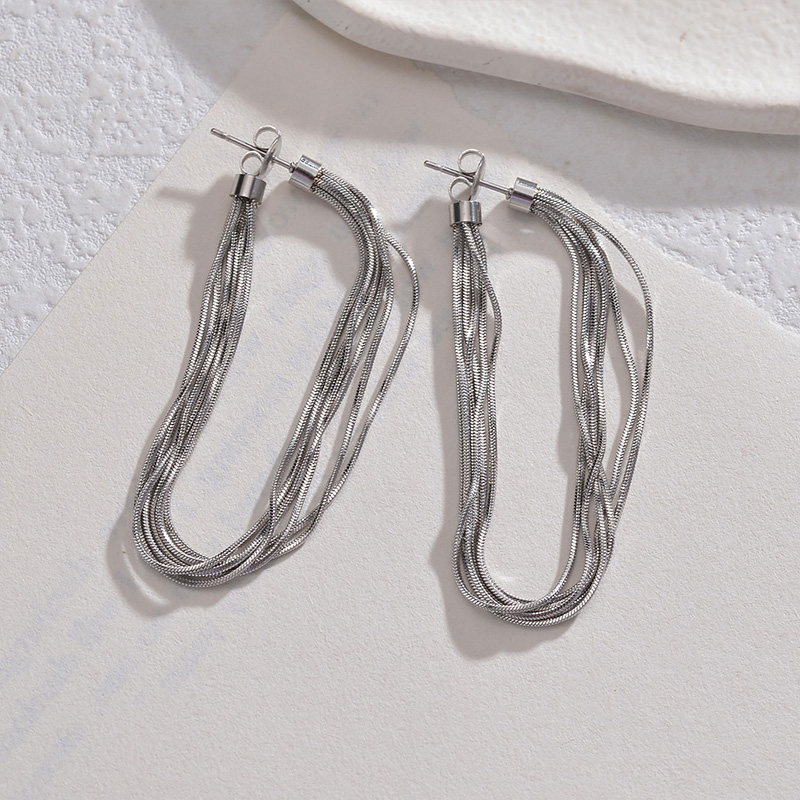 Solid Color Drop Earrings For Women, Waterproof Non Tarnish Stainless Steel, Real Gold Plated, 1 Pair, National Day 7