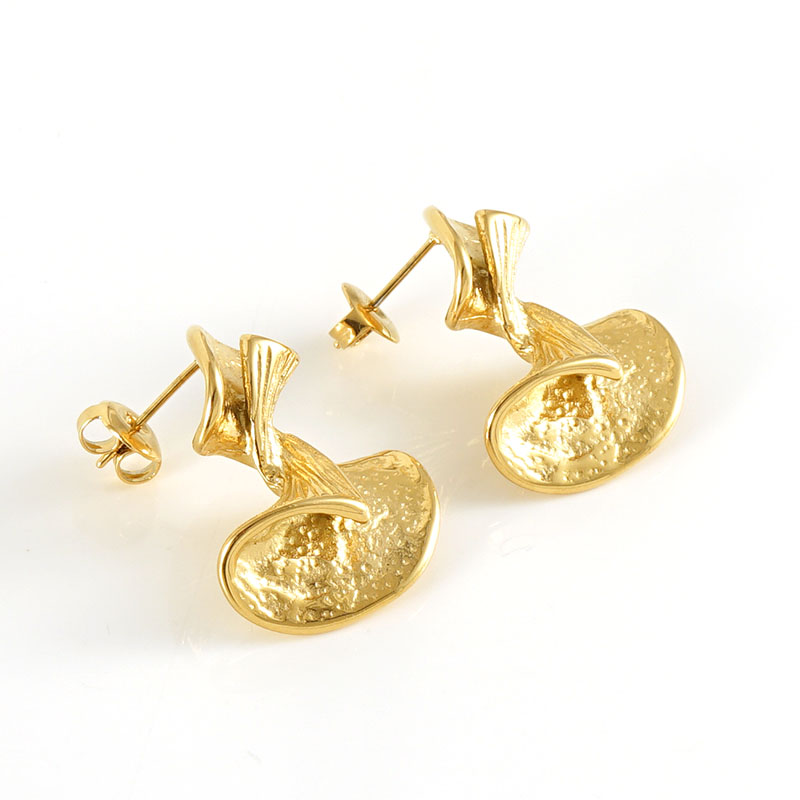 Christmas Bow Tie Stud Earrings For Women, 18K Gold Plated Titanium Steel, 1 Pair In Gold 5