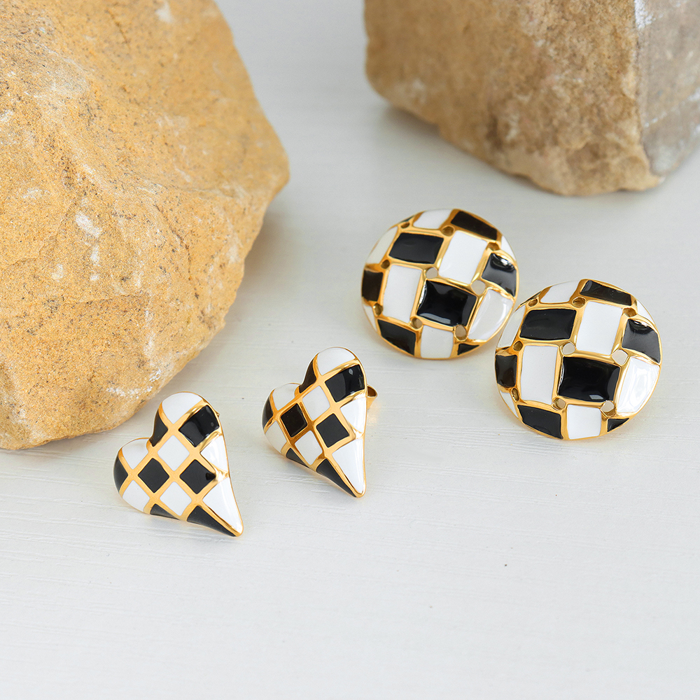 Heart Shape Earrings For Women With 18K Gold Plated 304 Stainless Steel Featuring PVD Coated Plating