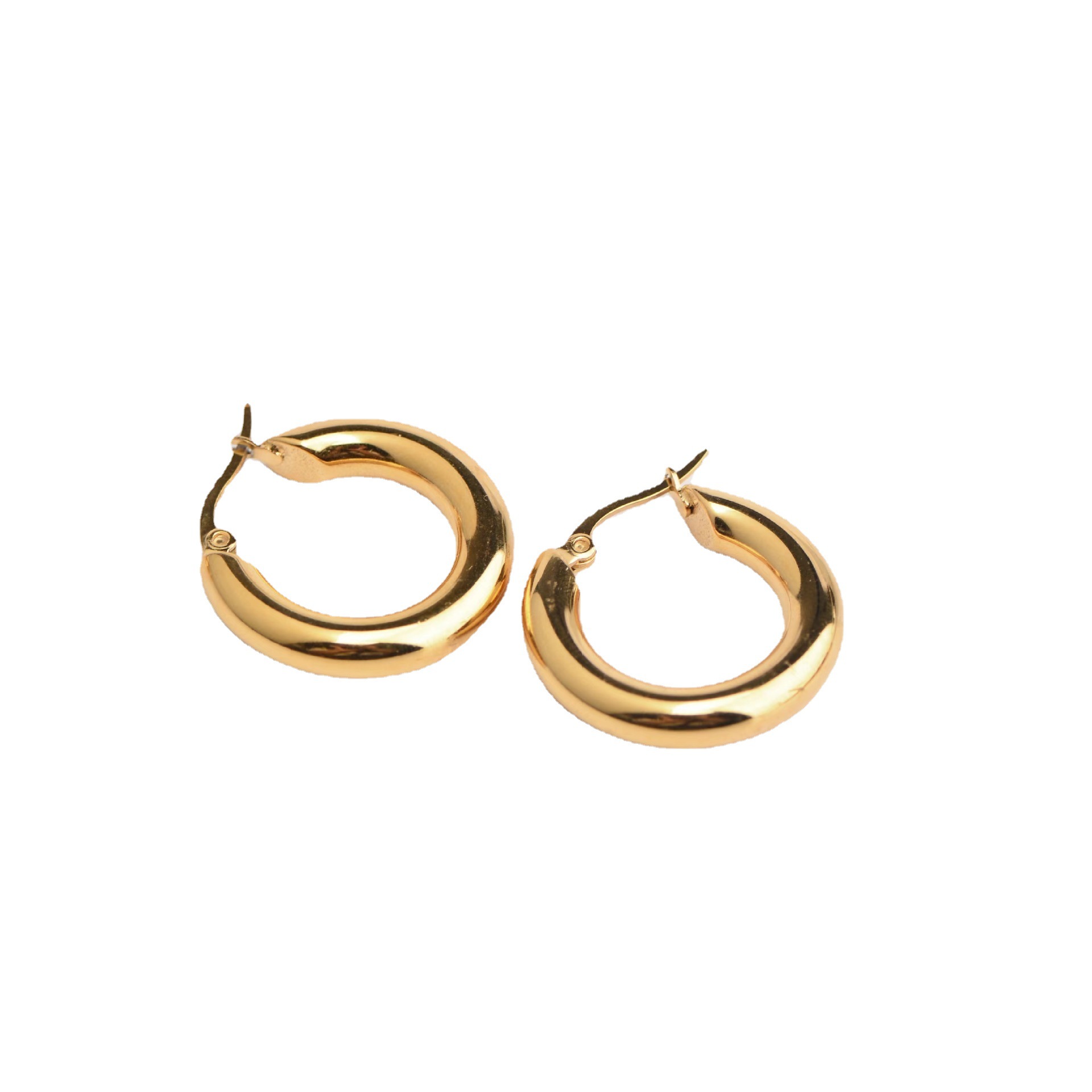 Geometric Hoop Earrings For Women, 18K Gold Plated PVD Coated Waterproof 304 Stainless Steel 4