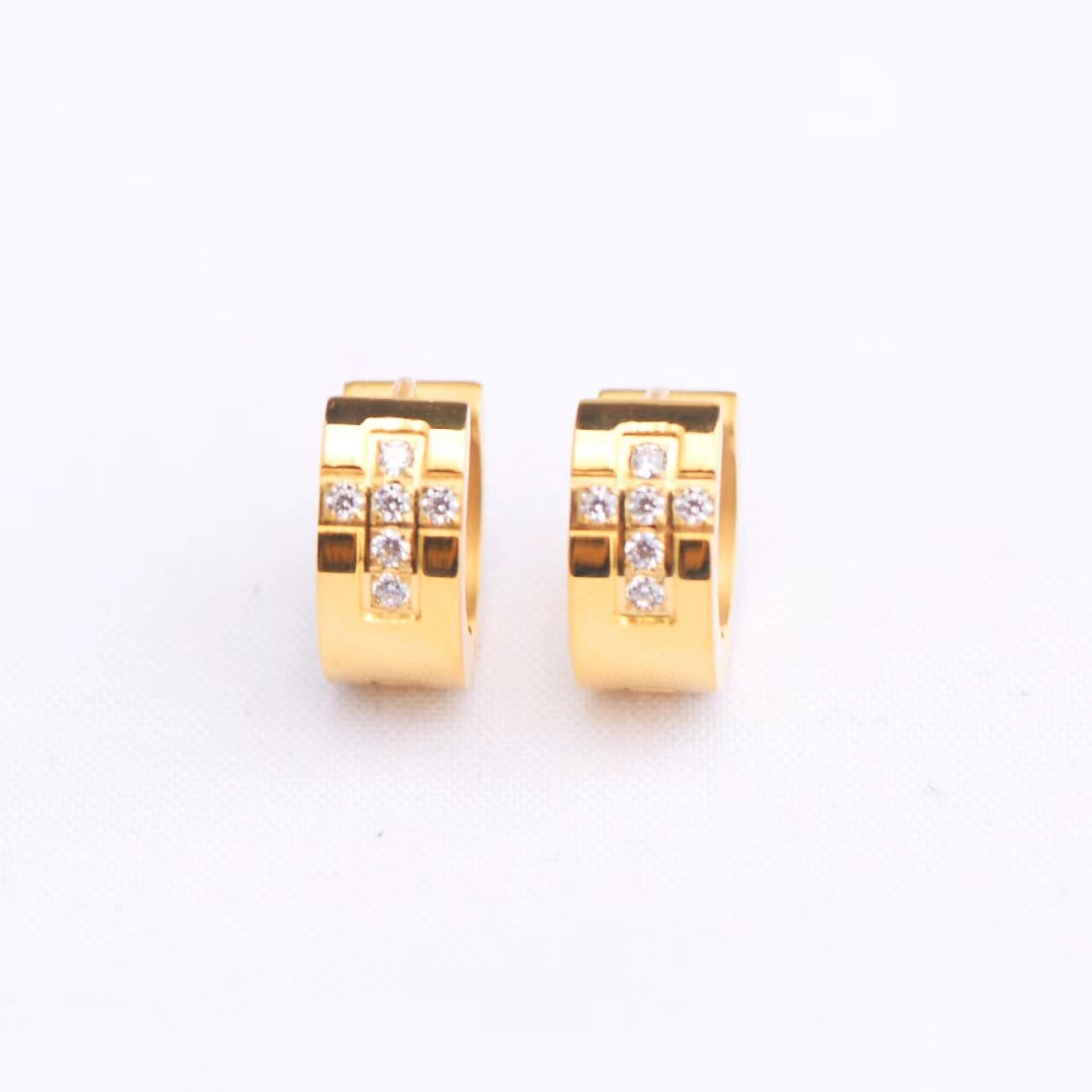 Women’s Cross Earrings With Zircon Inlay, 304 Stainless Steel, 18K Real Gold Plated And PVD Coated Finish 5