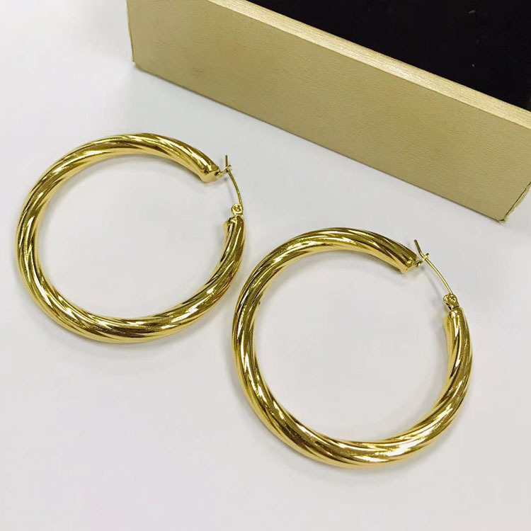 Geometric Earrings For Women 1 Pair Stainless Steel Featuring 18K Gold Plated Design 4