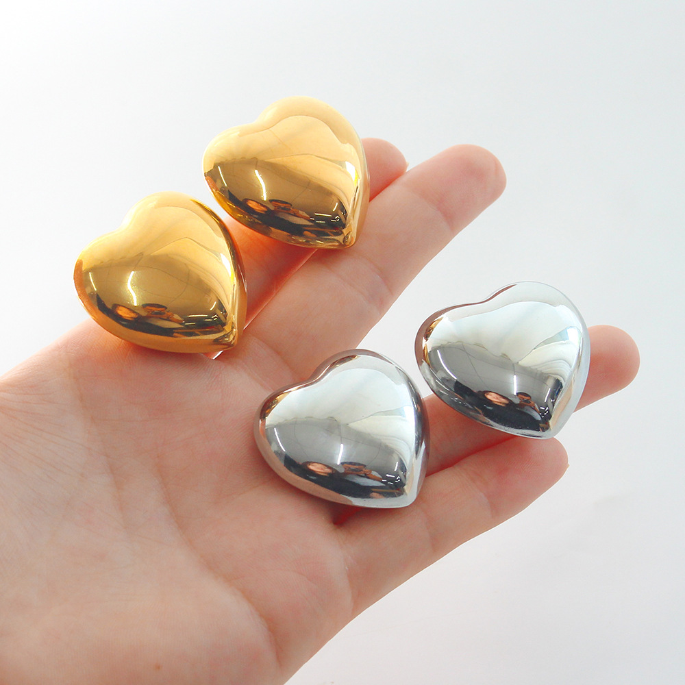 Heart Shape Waterproof Non Tarnish Earrings For Women, 18K Gold Plated With PVD Coated 316 Stainless Steel Stud Earrings 2