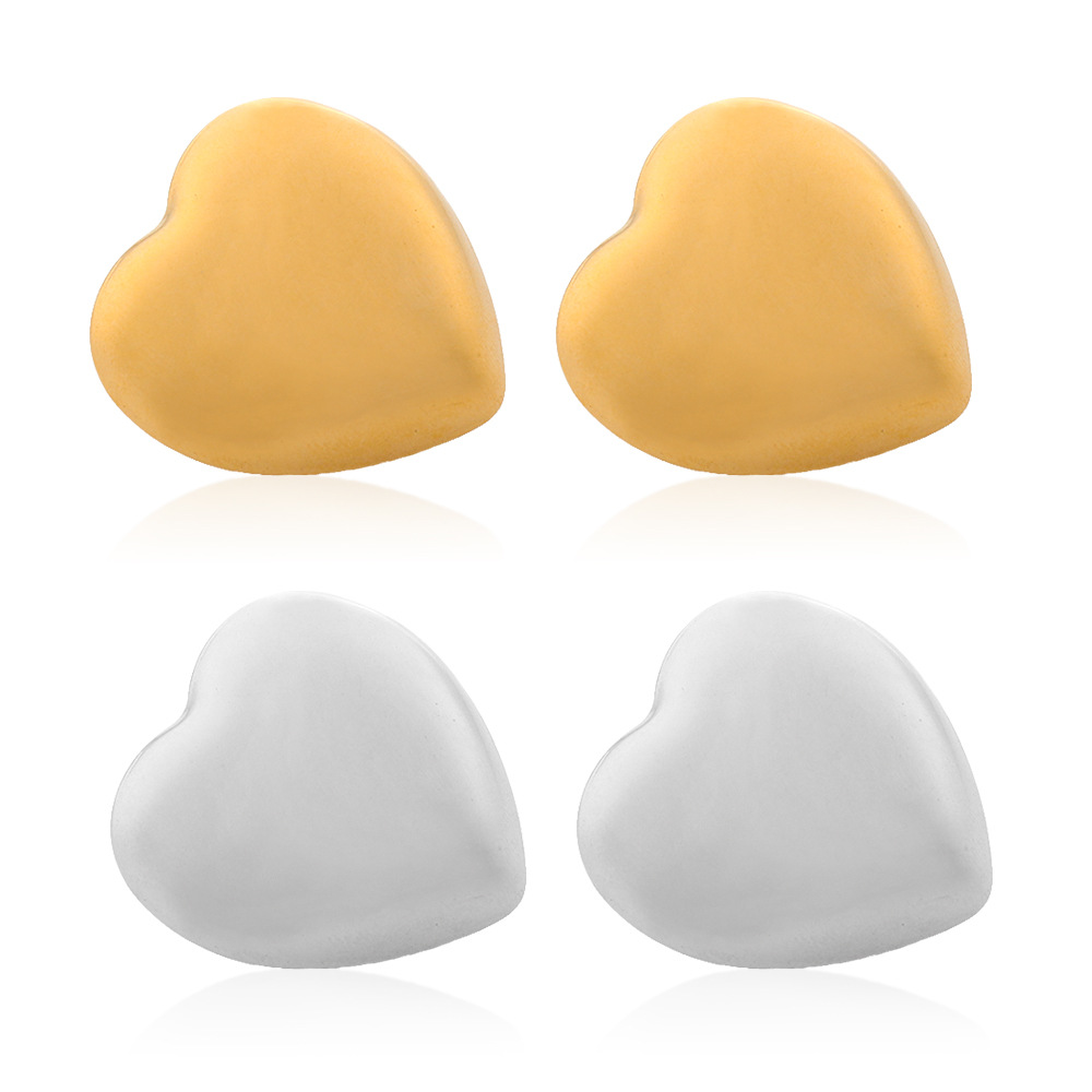 Heart Shape Waterproof Non Tarnish Earrings For Women, 18K Gold Plated With PVD Coated 316 Stainless Steel Stud Earrings 5
