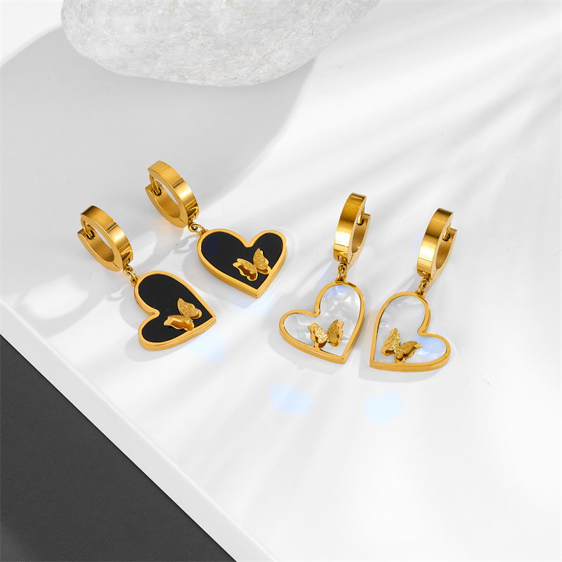 Geometric Electroplated Earrings For Women In 304 Stainless Steel With 18K Real Gold PVD Coating And Zircon Inlay
