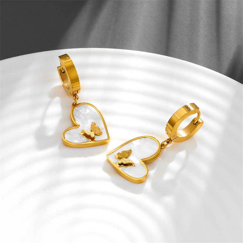Geometric Electroplated Earrings For Women In 304 Stainless Steel With 18K Real Gold PVD Coating And Zircon Inlay 2