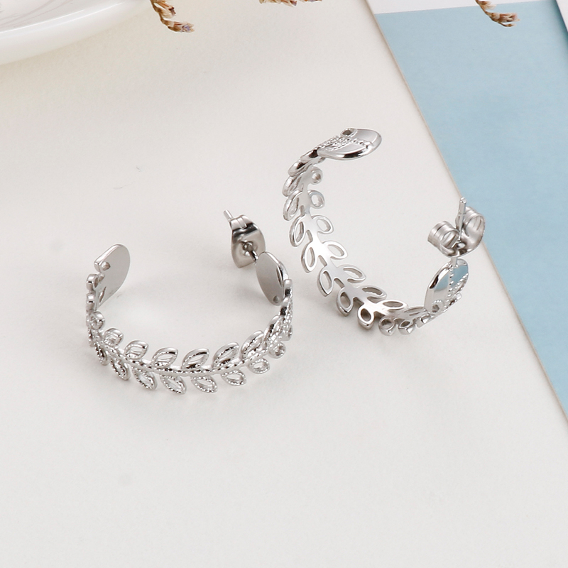 C Shape Earrings For Women Featuring Electroplated 304 Stainless Steel With 18K Real Gold PVD Coating And Stone-Free Inlay 4