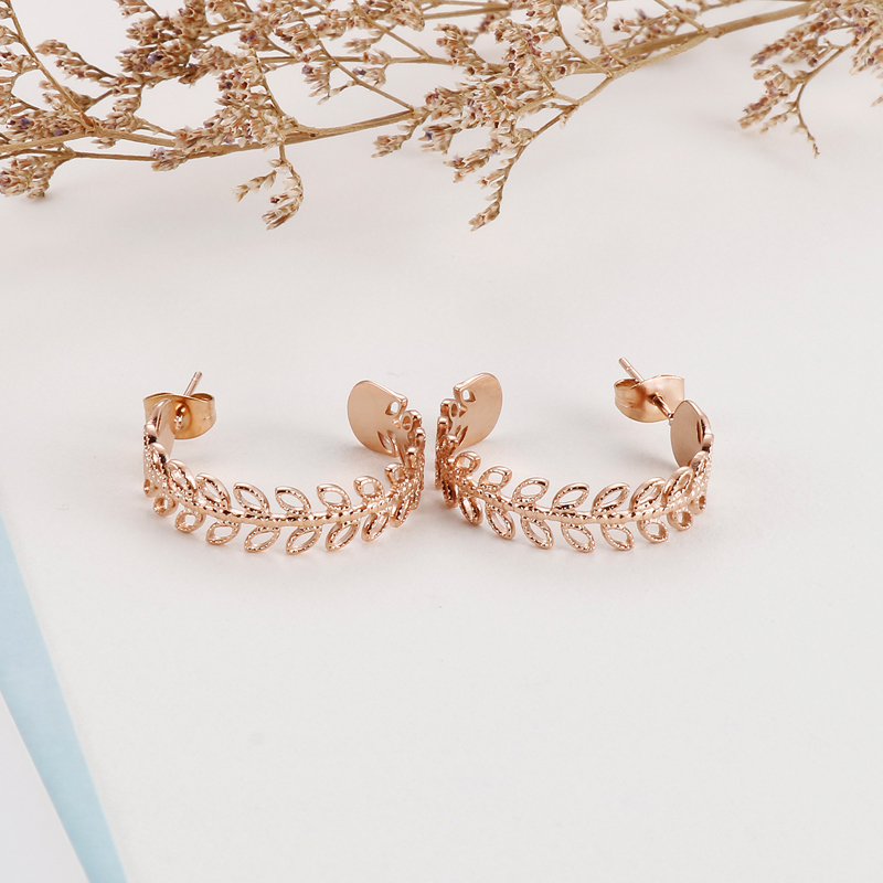 C Shape Earrings For Women Featuring Electroplated 304 Stainless Steel With 18K Real Gold PVD Coating And Stone-Free Inlay 9