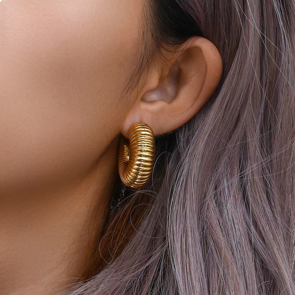 Geometric Earrings For Women Featuring 18K Gold Plated Design With Durable 304 Stainless Steel Ear Pins 4