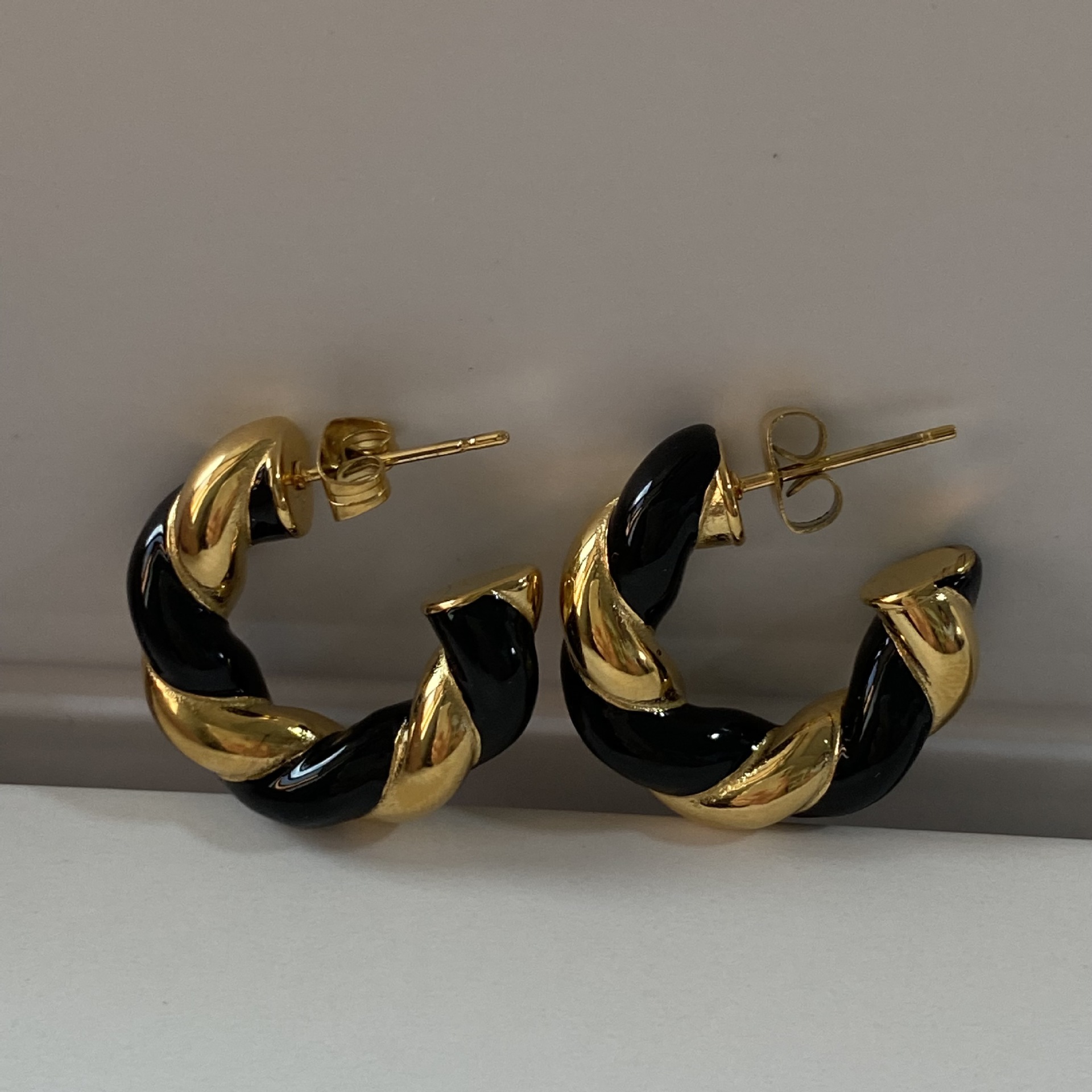 Twist Earrings For Women In 304 Stainless Steel With Gold Plated Design Featuring Durable Plating Material