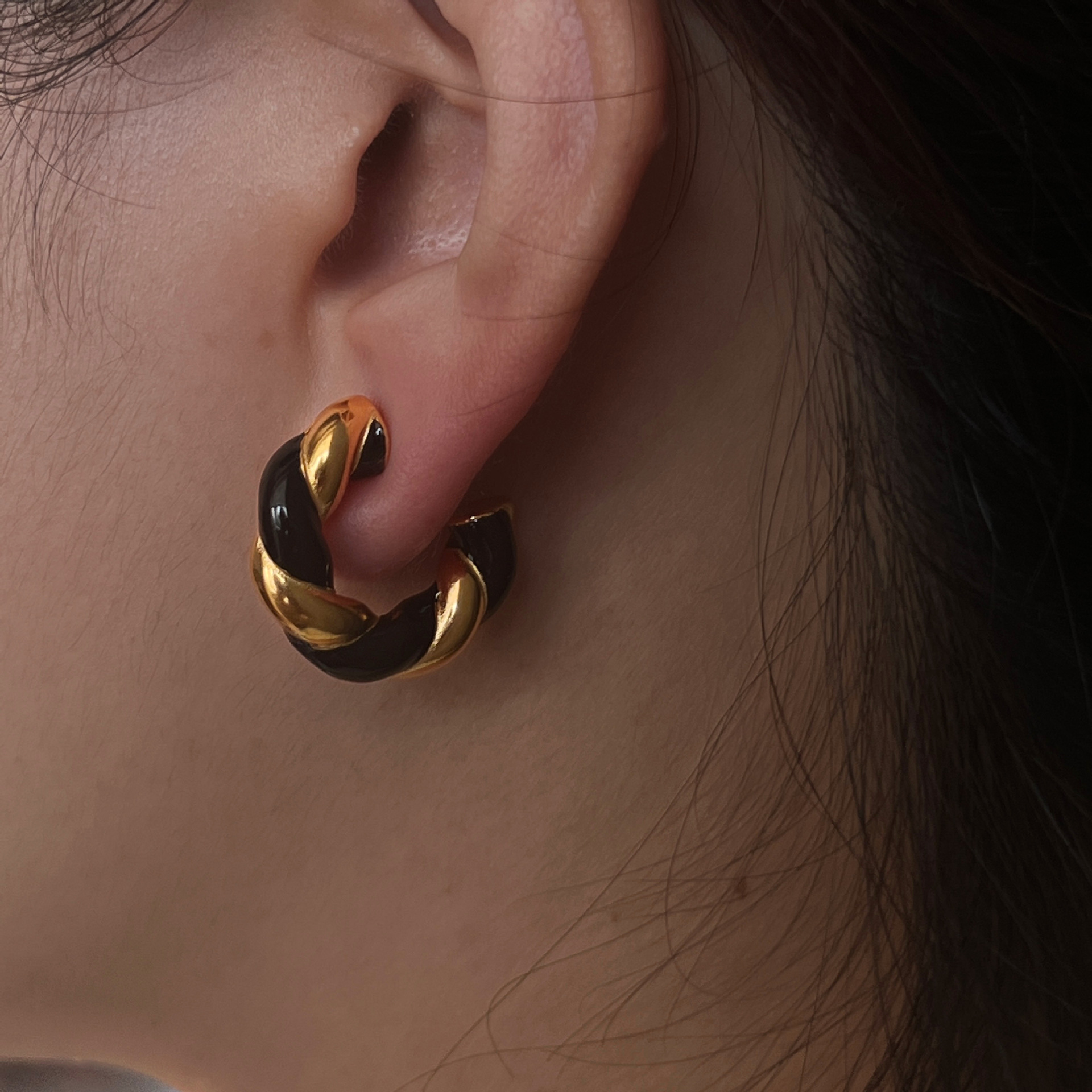 Twist Earrings For Women In 304 Stainless Steel With Gold Plated Design Featuring Durable Plating Material 2