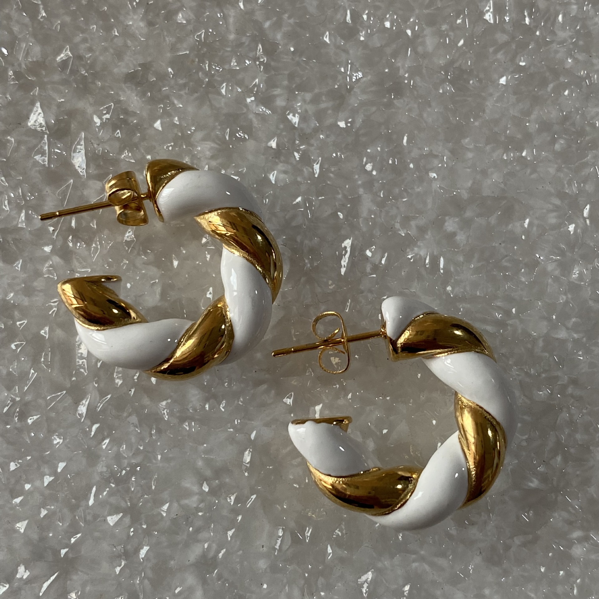 Twist Earrings For Women In 304 Stainless Steel With Gold Plated Design Featuring Durable Plating Material 3