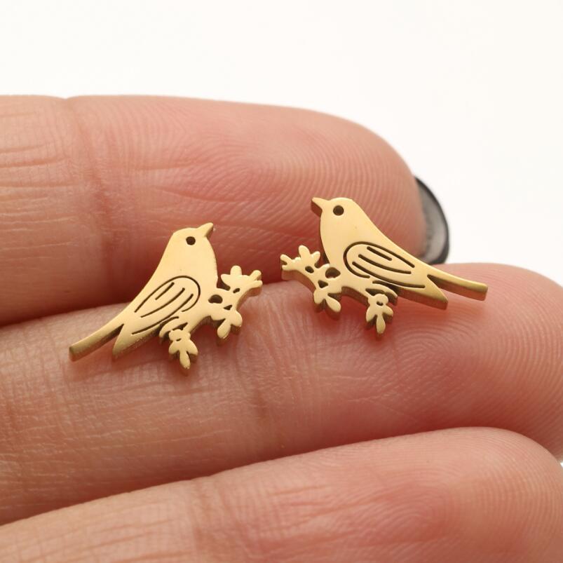 Animal Zodiac Waterproof Non Tarnish Earrings For Women Featuring 18K Gold Plated PVD Coated 304 Stainless Steel Stud Design 2