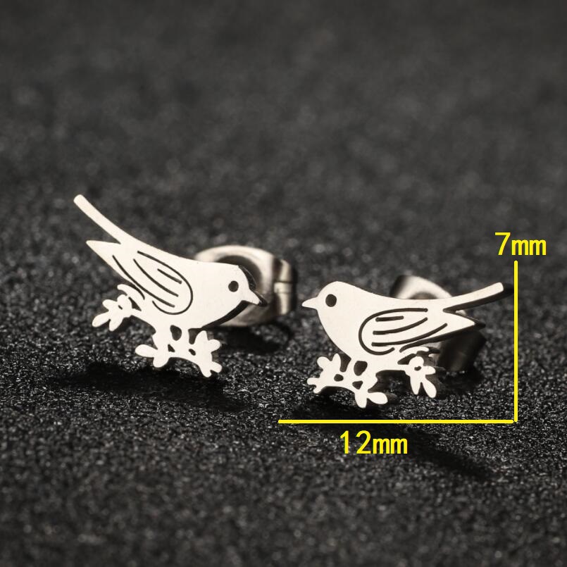 Animal Zodiac Waterproof Non Tarnish Earrings For Women Featuring 18K Gold Plated PVD Coated 304 Stainless Steel Stud Design 3