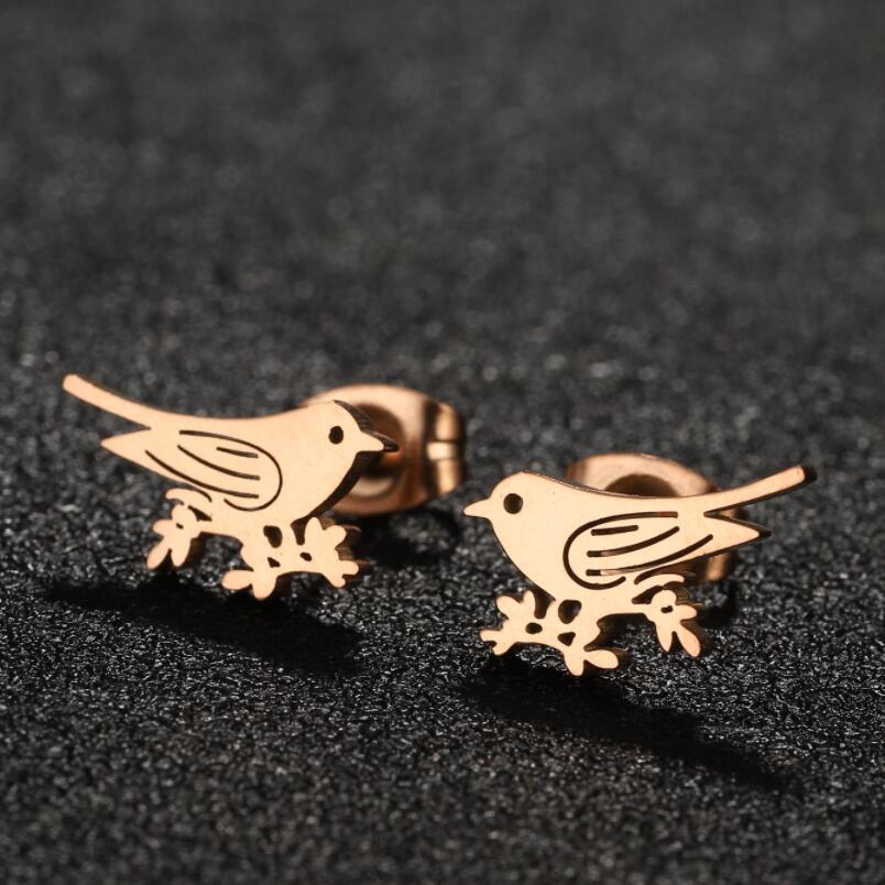 Animal Zodiac Waterproof Non Tarnish Earrings For Women Featuring 18K Gold Plated PVD Coated 304 Stainless Steel Stud Design 4