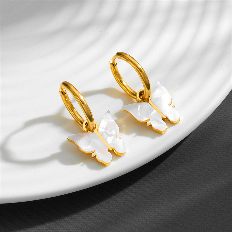Geometric Drop Earrings For Women In Titanium Steel With 18K Gold Plated PVD Vacuum Plating And 304 Stainless Steel Posts 2