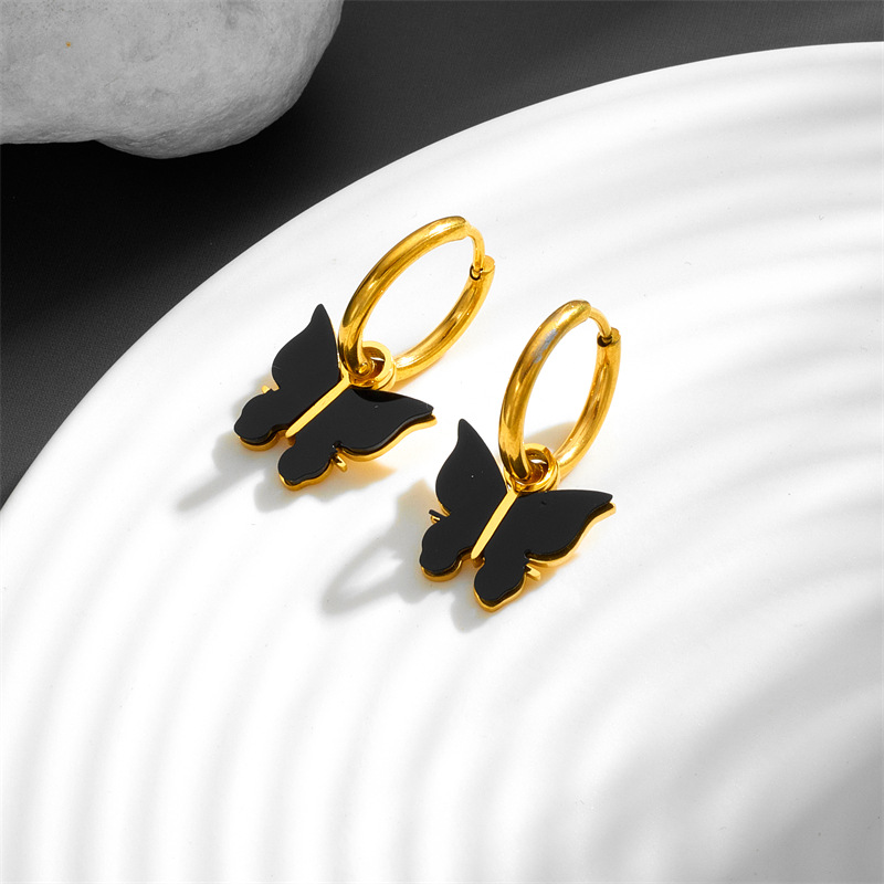 Geometric Drop Earrings For Women In Titanium Steel With 18K Gold Plated PVD Vacuum Plating And 304 Stainless Steel Posts 3