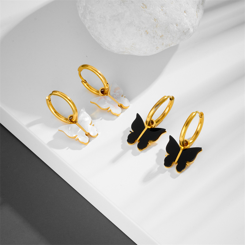 Geometric Drop Earrings For Women In Titanium Steel With 18K Gold Plated PVD Vacuum Plating And 304 Stainless Steel Posts 4